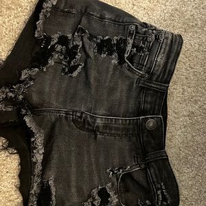 American eagle black shorts